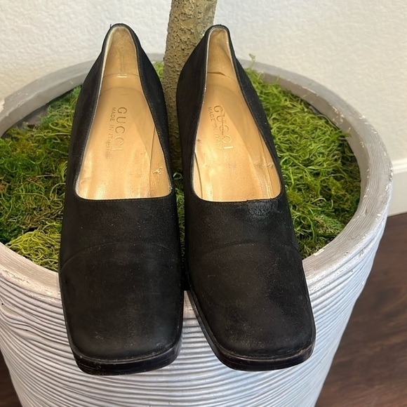 Gucci Square Toe Suede Leather Pumps - Picture 2 of 7
